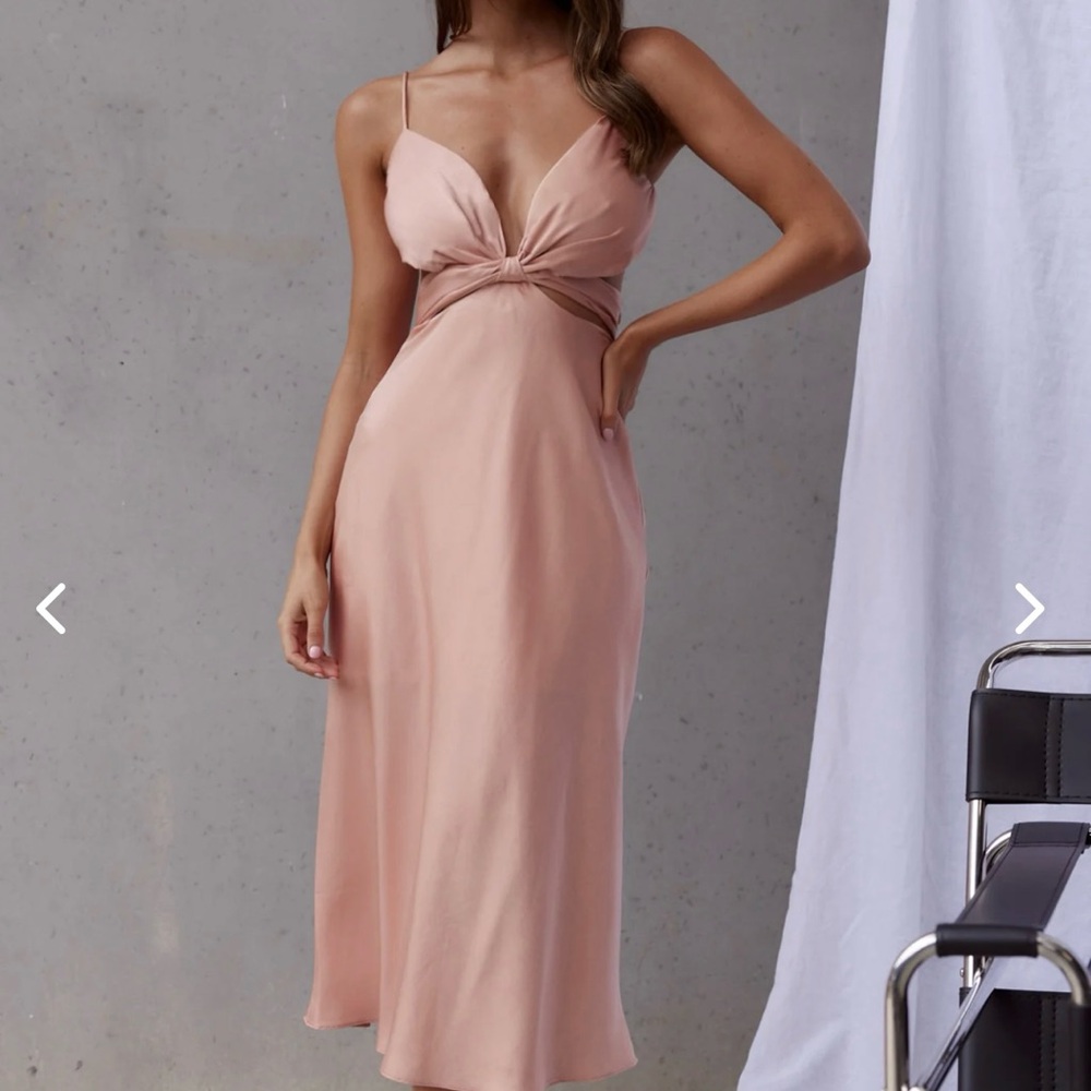 Brand New (Tags on) Selfie Leslie Peach Satin Dress